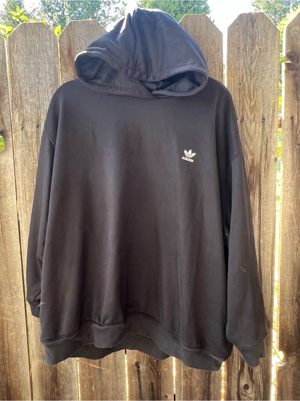 adidas Black Men's Hoodie Sweatshirt with Trefoil Logo